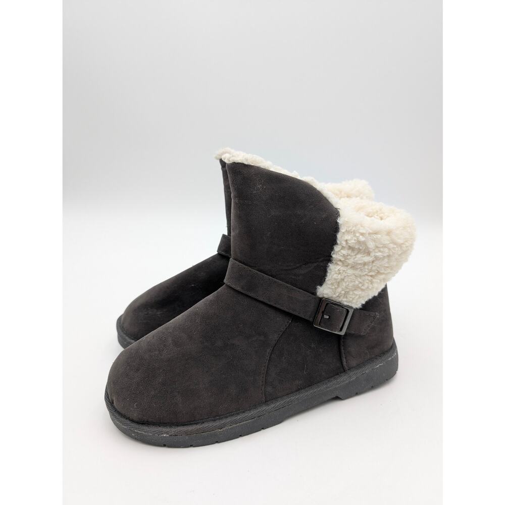 GaaHuu Berber Buckled Faux Shearling Lined Boots Women's Gray Size US8M EU38.5